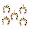 Brass Micro Pave Black Cubic Zirconia Pendants KK-C100-14G-1