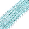 Dyed Transparent Crackle Glass Beads Strands GLAA-Q108-01A-A04-1