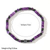 Bohemian Style Natural Amethyst Column Beads Stretch for Women Men WA5278-4