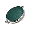 Natural Agate(Dyed & Heated) Oval Links Connector Charms G-P614-06P-05-2