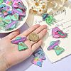 16Pcs 4 Styles Alien Theme Colorful Acrylic Pendants SACR-CJ0001-28-4