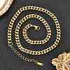 304 Stainless Steel Cuban Link Chain Necklaces for Women Men NJEW-G161-02G-2