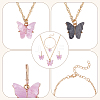 ANATTASOUL Plastic Butterfly Pendant Necklace & Bracelet & Dangle Leverback Earrings SJEW-AN0001-33-3