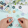 50Pcs UV Plating Rainbow Iridescent Acrylic Bead Frames PACR-SP0001-04-3
