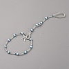 Bohemian Alloy Starfish Charm Glass Seed Beads and Plastic Imitation Pearl Beaded Toe Ring Stretch Anklets for Women AJEW-WH0270-834A-1