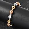 304 Stainless Steel Round Beaded Bracelets for Women Men BJEW-K240-10A-1