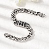 304 Stainless Steel Cuban Link Chains Bracelets BJEW-A092-02P-2