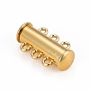 3-Strands 6-Holes Tube Brass Magnetic Slide Lock Clasps KK-D473-G-NF-2