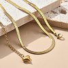 Brass Flat Snake Chain Necklaces for Men Women NJEW-G160-08G-1