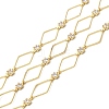 Handmade Brass Pave Clear Cubic Zirconia Rhombus Link Chains CHC-G027-01LG-1