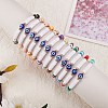 12Pcs 12 Colors Handmade Polymer Clay Heisih Beaded Stretch Bracelets Set with Evil Eye BJEW-SW00034-3