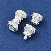 Brass Micro Pave Clear Cubic Zirconia Screw Clasps KK-H202-02A-S-2