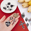 24Pcs 12 Styles Gothic Alloy Black Enamel Chandelier Component Links FIND-OC0014-13-3