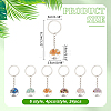 Flat Round with Tree of Life Tibetan Style Alloy & Gemstone Chip Keychians KEYC-AR00001-2