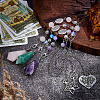 Cone Natural Rose Quartz & Amethyst & Yellow Jade Dowsing Pendulums PALLOY-MA00008-4