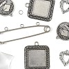 DIY Square Alloy Commemorative Photo Pendants Making Kits DIY-FS0009-22-2