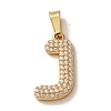 304 Stainless Steel Micro Pave Clear Cubic Zirconia Pendants CU-CBA703A-05G-J-1