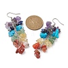 Natural & Synthetic Mixed Gemstone Chips Beaded Candy Cane Dangle Earrings EJEW-JE05368-2