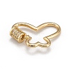 Brass Micro Pave Cubic Zirconia Screw Carabiner Lock Charms KK-I657-15G-3
