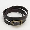 Leather Triple Wrap Bracelets X-BJEW-C300-8-1