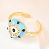 Brass Micro Pave Cubic Zirconia Cuff Open Rings for Women RJEW-K264-16G-4