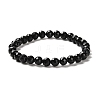 Natural Black Tourmaline Beaded Stretch Bracelets BJEW-K233-01A-03-2