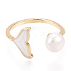 Natural Pearl Open Cuff  Ring with Msilver-Lipped Pearl Oyster PEAR-N022-C10-2