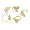 Brass Micro Pave Clear Cubic Zirconia Enamel Finger Rings RJEW-L113-025G-4