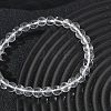 Natural Quartz Crystal Round Beaded Stretch Bracelets GG-CBA12F1-02B-12-3