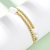 Brass & ABS Imitation Pearl Round Beaded Adjustable Slider Necklaces BJEW-H209-02G-2