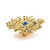 Alloy Rhinestone Open Cuff Rings RJEW-A057-03G-2