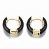 Brass Huggie Hoop Earrings EJEW-S209-01A-2