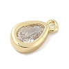 Brass Micro Pave Clear Cubic Zirconia Charms KK-B130-02G-06-2