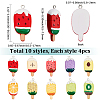 40Pcs 10 Styles Opaque Resin Pendants RESI-SC0006-16-2