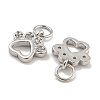 Rack Plating Brass Micro Pave Clear Cubic Zirconia Charms KK-U030-07P-2