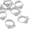 SHEGRACE Brass Micro Pave Clear Cubic Zirconia Hoop Earrings Findings XGR0153P-92P-1