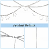 1Pc Alloy Star Tassel Layered Curb Chain Waist Belly Chains for Women AJEW-CY0003-25-6