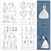 4 Sheets 11.6x8.2 Inch Stick and Stitch Embroidery Patterns DIY-WH0455-149-1