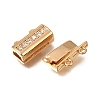 4-Hole Brass Micro Pave Clear Cubic Zirconia Box Clasps CU-CBA4292-863G-2