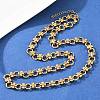 8MM 304 Stainless Steel Textured Ring Link Chain Necklaces NJEW-Z105-04G-03-2