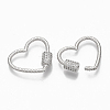 Brass Micro Pave Clear Cubic Zirconia Screw Carabiner Lock Charms ZIRC-T010-11P-2