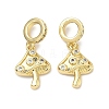 Brass Micro Pave Clear Cubic Zirconia European Dangle Charms KK-P345-36G-1