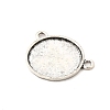 Flat Round Alloy Connector Cabochon Settings FIND-NH0001-18AS-2