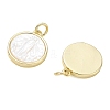 Rack Plating Brass & Natural White Shell Pendants SH-CBA6629-32G-2