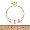 Brass Cable Chains & Rice Natural Cultured Freshwater Pearl Double Layers Bracelets for Women BJEW-JB14135-01-4