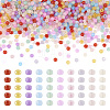 150G 10 Colors Transparent Frosted Glass Round Seed Beads GLAA-TA0001-92-1