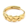 304 Stainless Steel Grooved Rhombus Adjustable Ring for Women RJEW-C016-28G-2