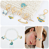 Space Theme Cat Alloy Enamel Pendant Stitch Markers HJEW-AB00519-5