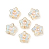 Electroplate and Golden Metal Enlaced Glass Beads EGLA-T029-02M-2