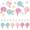16Pcs 4 Styles Opaque Resin Cabochons CRES-TA0001-90-1